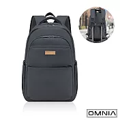 【OMNIA】旅途必備大容量防RFID筆電後背包6111(共9色) 石墨灰