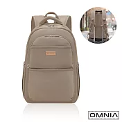 【OMNIA】旅途必備大容量防RFID筆電後背包6111(共9色) 奶茶
