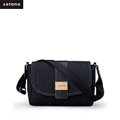 satana - Denim 經典馬鞍包 - 丹寧黑
