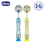 Chicco 兒童成長牙刷2入 藍色老虎/黃色熊貓