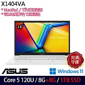 ★全面升級★ASUS 華碩 X1404VA-0181W120U 14吋 輕薄效能筆電 (Core 5 120U/8G+8G/1TB/W11/2年保)