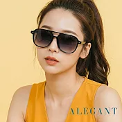 【ALEGANT】輕奢戶外星夜紫影漸層輕量TR90飛官偏光墨鏡/UV400太陽眼鏡 星夜紫影