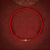 【水星記】手鍊 極細錢多多金幣招財編織紅色手繩(93025) _平安紅