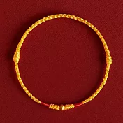 【水星記】手鍊 極細小金珠財運美滿紅色編織手繩(23025) _盛世金