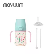 MOYUUM 韓國 PPSU 彈蓋 吸管學飲水杯 170ml - 派對系列-薄荷綠