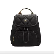 BURBERRY Horseshoe 翻蓋迷你後背包- 黑色