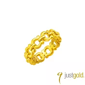 【Just Gold 鎮金店】金緻馬銜 黃金戒指 港圍 9  金色