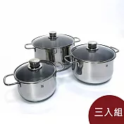 WMF Diadem Plus 德國 316 不鏽鋼高深湯鍋 3入組 含蓋 (16,20,24cm) 湯鍋 燉鍋 雙耳鍋  (電磁爐 IH爐可用)