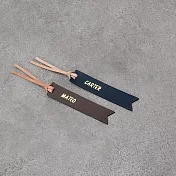 Be Two 手工皮件 ∣ 長條書籤 真皮書籤  1入×咖色正楷與 1入×深藍正楷