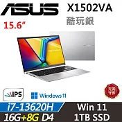 ★記憶體升級★【ASUS】華碩 VivoBook 15 X1502VA-0291S13620H i7-13620H/16G+8G/1TB/W11/二年保/酷玩銀