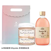 SABON 玫瑰茶語沐浴油(500ml)-贈精油蠟燭+提袋-國際航空版