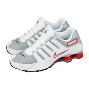 Nike 休閒鞋 Shox NZ 男鞋 白 灰 紅 彈簧鞋 緩震 378341-104 26.5cm WHITE/GREY