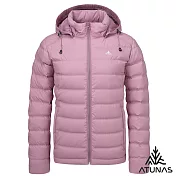 【ATUNAS 歐都納】女款HEAT CORE蓄熱保暖羽絨連帽外套/大尺碼A1GA2529W- S 霧粉