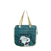 SNOOPY 史努比【 歡樂史努比】拉鍊式保溫手提袋（便當/飲料兩用）