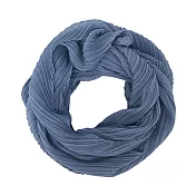 ISSEY MIYAKE 三宅一生 PLEATS PLEASE系列 O型雙層皺褶圍巾(多色選)- 鋼藍色