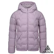 【ATUNAS 歐都納】女款HEAT CORE蓄熱保暖羽絨連帽外套/大尺碼A1GA2530W- S 紫灰