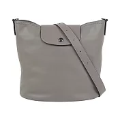 LONGCHAMP Le Pliage Xtra 小牛皮釦式水桶包/肩背包 (斑鳩灰)