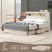 Homelike 喜家居附插座收納六抽屜床台組-雙人5尺(2542)