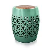 【C’est Chic】玉玲瓏榆木透雕圓凳-幅34cm-4色可選 風化藍綠