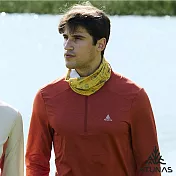 【ATUNAS 歐都納】男款抑菌耐磨長袖排汗立領衫/拉鍊衫/POLO衫A1PSGZ03M- M 橙紅