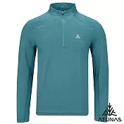 【ATUNAS 歐都納】男款抑菌耐磨長袖排汗立領衫/拉鍊衫/POLO衫A1PSGZ03M- M 灰綠