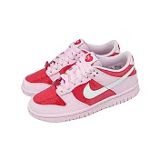 Nike 休閒鞋 Dunk Low BG 大童 女鞋 粉紅 情人節 低筒 IQ0218-663 23cm PINK/RED