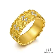 【點睛品】典雅銀杏 鑽石黃金戒指 (男戒)