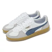 Puma 休閒鞋 Palermo Lth 男鞋 女鞋 白藍 麂皮 膠底 情侶鞋 德訓鞋 39646414 24cm WHITE/BLUE