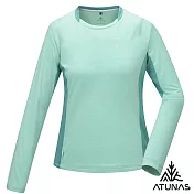 【ATUNAS 歐都納】女款環保再生循環長袖T恤/吸濕排汗快乾/抑菌抗臭/大尺碼A1TS2518WC- S 霧綠/深綠