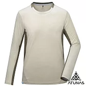 【ATUNAS 歐都納】男款環保再生循環長袖T恤/吸濕排汗快乾/抑菌抗臭/大尺碼A1TS2517MC- M 米卡/褐