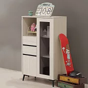 Homelike 喜家居2.3尺玻璃半高書櫃(2542)