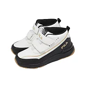 Fila 休閒鞋 J408A 中大童 小朋友 黑 白 魔鬼氈 斐樂 運動鞋 3J408A108 19cm WHITE/BLACK