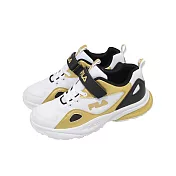 Fila 慢跑鞋 J414A 中大童 小朋友 白 金 魔鬼氈 斐樂 運動鞋 3J414A188 19cm WHITE/GOLD