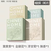 CHINEI HOME 池内 熱敷蒸汽眼罩 一次性蒸汽眼罩獨立包裝 葉黃素*1金銀花*1洋甘菊*1無香*1 4入組/40片