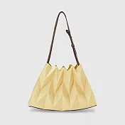 半月款設計｜Pavi studio 泰國新銳設計師.時尚W純色包.簡約設計.大容量.真皮背帶.摺疊肩背包.100%總代理 奶油黃