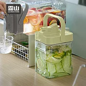 【日本霜山】按壓式戶外用大容量冷水壺(附濾嘴)-2.3L- 香草綠