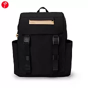 satana - Soldier 雙扣束口後背包- 亮黑色