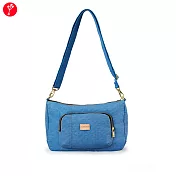 satana - Soldier 三層拉鍊斜背包- 雲煙藍