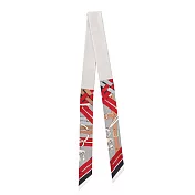 Hermes 愛馬仕Mors a Jouets Chemise長款皮革Twilly丝巾- 白色/红色/石板灰