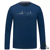 【ATUNAS 歐都納】男款循環抑菌長袖排汗T恤/防曬圖T/大尺碼A1TSHH01MC- M 藍