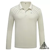 【ATUNAS 歐都納】男款循環抑菌長袖排汗POLO衫/大尺碼A1PSHH01MC- M 米卡