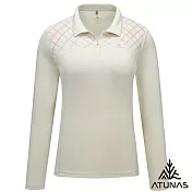 【ATUNAS 歐都納】女款循環抑菌長袖排汗POLO衫/大尺碼A1PSHH02WC- S 米卡