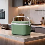 食品級輕便保溫箱 手提式5.5L保鮮冰桶 露營釣魚適用 三合一鮮冷熱保溫箱 綠色冰桶+冰袋*6