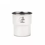 輕量嵌套露營階梯杯新款 304 不鏽鋼戶外便攜疊杯（戶外階梯杯 露營疊放杯 輕量飲水杯 露營隨身杯） 米白色