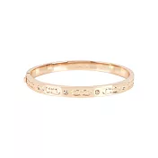 COACH CC Logo 刻印及水鑽不可調手環 (玫瑰金)