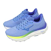 Mizuno 美津濃 慢跑鞋 Wave Sky 9 女鞋 藍 白 緩震 運動鞋 J1GD2502-72 23cm BLUE/WHITE-YELLOW