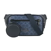 COACH Elias 塗層帆布及小牛皮附零錢小袋腰包/胸口包 (牛仔藍/午夜藍)