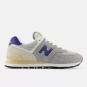 New Balance 紐巴倫 574 [U574SPB] 男女 運動休閒鞋 復古鞋 麂皮 舒適 穿搭 雨雲灰 藍紫 24cm 灰/藍