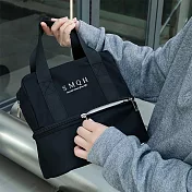 工業風雙層便當手提袋 暗影黑