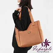 【iSPurple】純色時尚 手提尼龍輕便單肩托特包/顏色可選 橘色